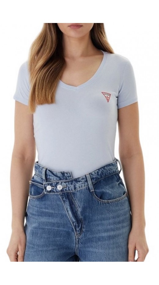 GUESS VN MINI TRIANGLE T-SHIRT ΜΠΛΟΥΖΑ ΓΥΝΑΙΚΕΙΑ CIEL