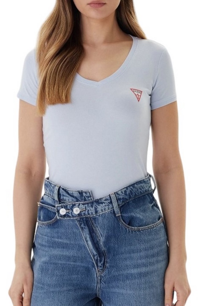 GUESS VN MINI TRIANGLE T-SHIRT ΜΠΛΟΥΖΑ ΓΥΝΑΙΚΕΙΑ CIEL