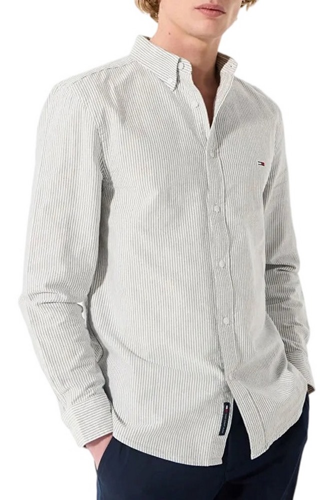 TOMMY JEANS SLIM STRIPE OXFORD SHIRT EXT ΠΟΥΚΑΜΙΣΟ ΑΝΔΡΙΚΟ GREEN