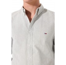 TOMMY JEANS SLIM STRIPE OXFORD SHIRT EXT ΠΟΥΚΑΜΙΣΟ ΑΝΔΡΙΚΟ GREEN