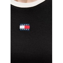 TOMMY JEANS SLIM SH BADGE RIB EXT T-SHIRT ΜΠΛΟΥΖΑ ΓΥΝΑΙΚΕΙΑ BLACK