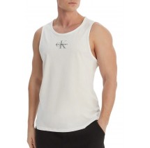 CALVIN KLEIN JEANS 30S CLASSIC MICRO MONOLOGO TANK T-SHIRT ΜΠΛΟΥΖΑ ΑΝΔΡΙΚΗ BRIGHT WHITE