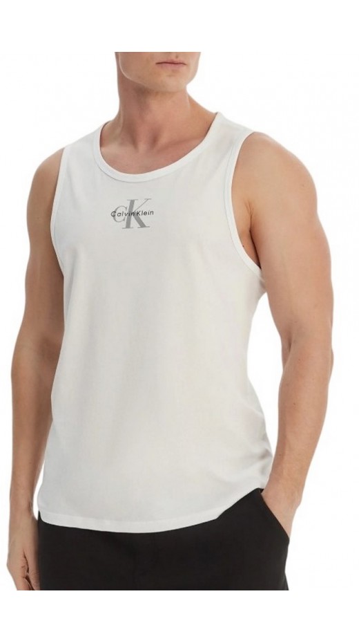 CALVIN KLEIN JEANS 30S CLASSIC MICRO MONOLOGO TANK T-SHIRT ΜΠΛΟΥΖΑ ΑΝΔΡΙΚΗ BRIGHT WHITE