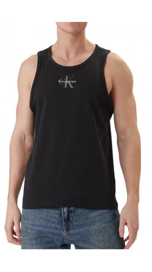 CALVIN KLEIN JEANS 30S CLASSIC MICRO MONOLOGO TANK T-SHIRT ΜΠΛΟΥΖΑ ΑΝΔΡΙΚΗ BLACK