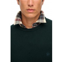 SUPERDRY D1 STUD ESSENTIALS COTTON JUMPER ΜΠΛΟΥΖΑ ΠΛΕΚΤΗ ΑΝΔΡΙΚΗ GREEN