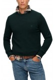 SUPERDRY D1 STUD ESSENTIALS COTTON JUMPER ΜΠΛΟΥΖΑ ΠΛΕΚΤΗ ΑΝΔΡΙΚΗ GREEN
