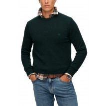 SUPERDRY D1 STUD ESSENTIALS COTTON JUMPER ΜΠΛΟΥΖΑ ΠΛΕΚΤΗ ΑΝΔΡΙΚΗ GREEN