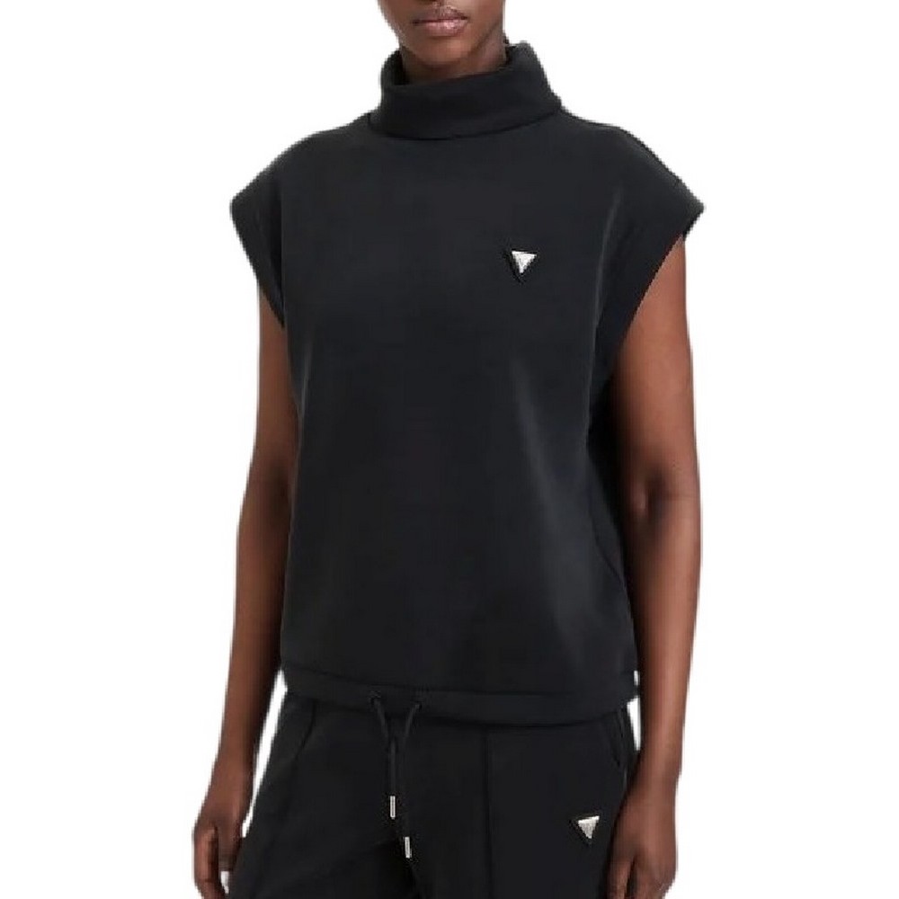 GUESS OLYMPE HIGH NECK SLEEVELESS SW ΜΠΛΟΥΖΑ ΑΜΑΝΙΚΗ ΦΟΥΤΕΡ ΓΥΝΑΙΚΕΙΑ BLACK
