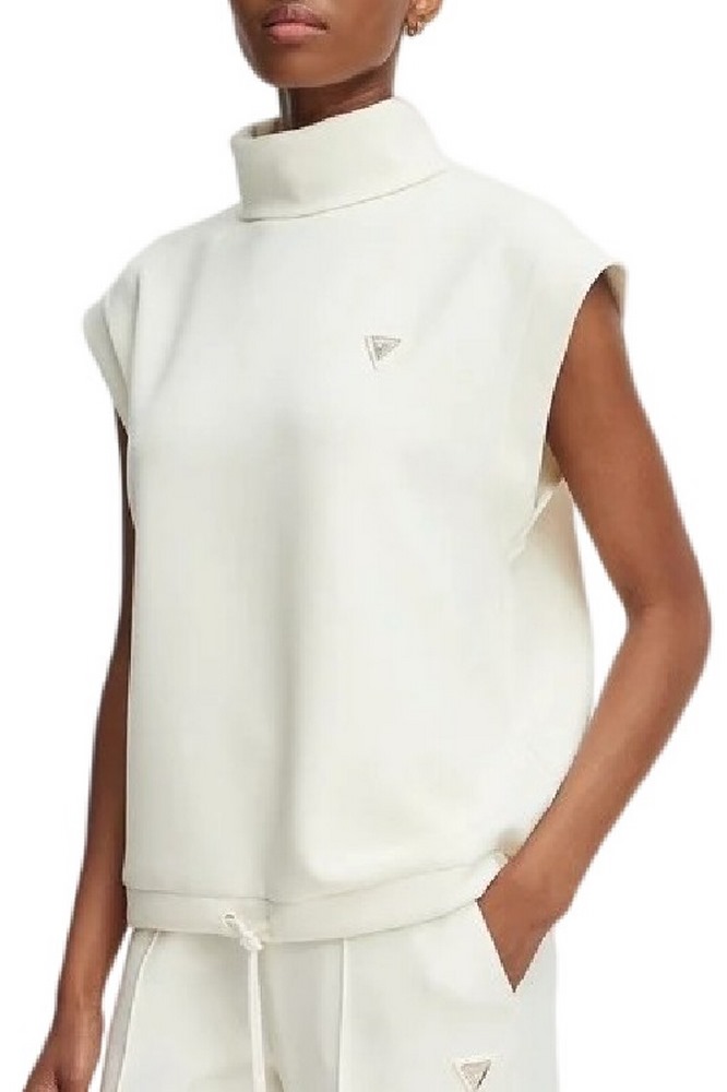 GUESS OLYMPE HIGH NECK SLEEVELESS SW ΜΠΛΟΥΖΑ ΑΜΑΝΙΚΗ ΦΟΥΤΕΡ ΓΥΝΑΙΚΕΙΑ OFF WHITE