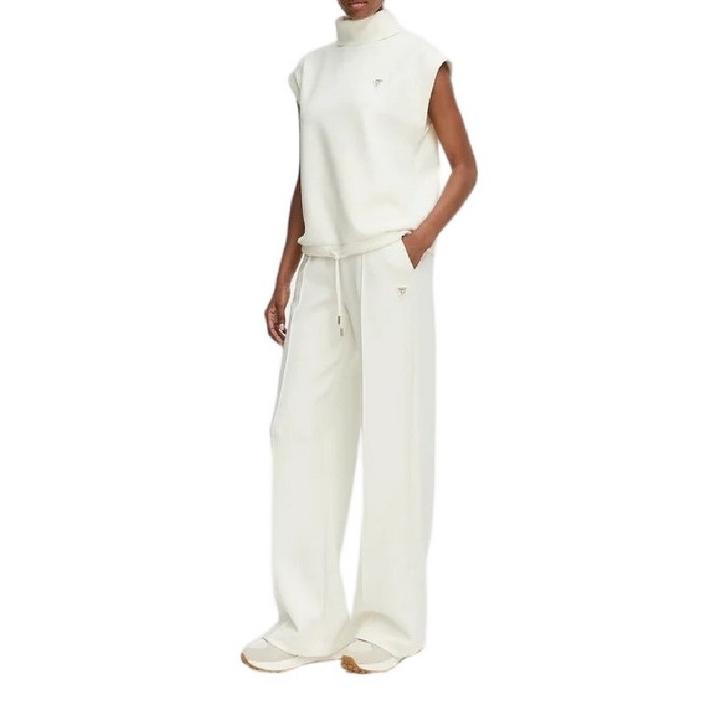 GUESS OLYMPE HIGH NECK SLEEVELESS SW ΜΠΛΟΥΖΑ ΑΜΑΝΙΚΗ ΦΟΥΤΕΡ ΓΥΝΑΙΚΕΙΑ OFF WHITE