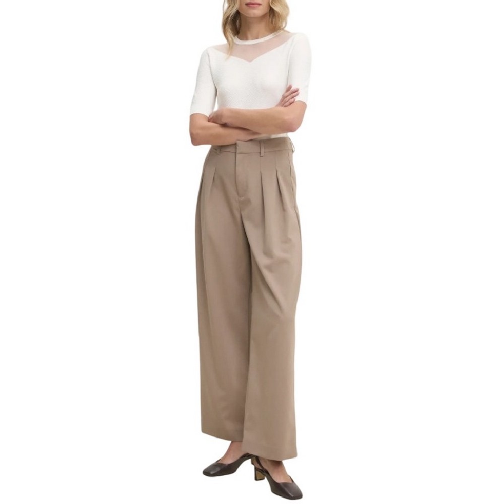 CALVIN KLEIN JEANSTAILORED WIDE LEG ΠΑΝΤΕΛΟΝΙ ΓΥΝΑΙΚΕΙΟ TAUPE