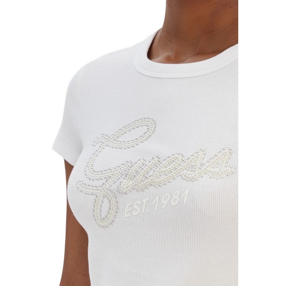 GUESS CN GUESS STUDS SCRIPT ΤΟΠ ΓΥΝΑΙΚΕΙΟ WHITE