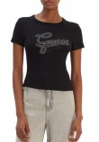 GUESS CN GUESS STUDS SCRIPT ΤΟΠ ΓΥΝΑΙΚΕΙΟ BLACK
