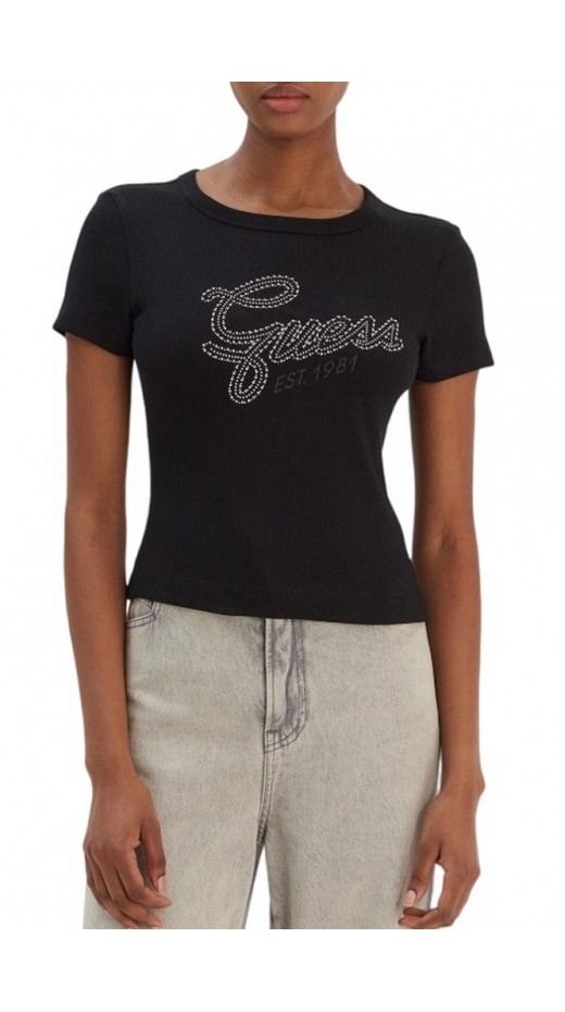 GUESS CN GUESS STUDS SCRIPT ΤΟΠ ΓΥΝΑΙΚΕΙΟ BLACK