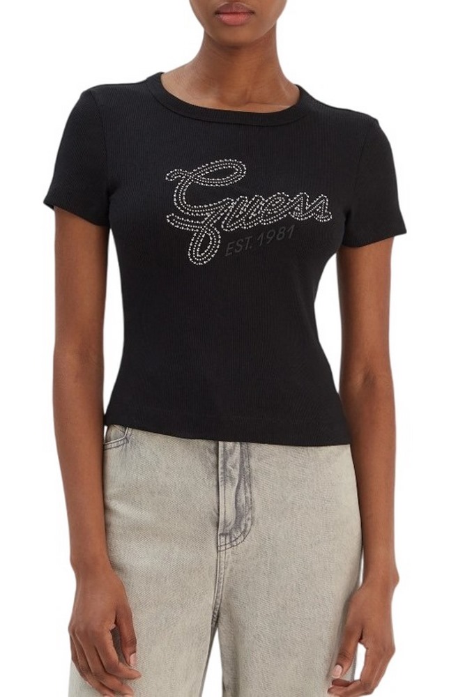GUESS CN GUESS STUDS SCRIPT ΤΟΠ ΓΥΝΑΙΚΕΙΟ BLACK