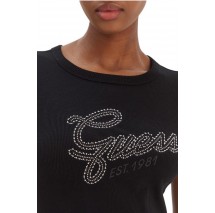 GUESS CN GUESS STUDS SCRIPT ΤΟΠ ΓΥΝΑΙΚΕΙΟ BLACK