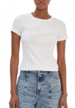 GUESS CN GUESS STUDS SCRIPT ΤΟΠ ΓΥΝΑΙΚΕΙΟ WHITE