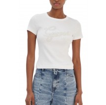 GUESS CN GUESS STUDS SCRIPT ΤΟΠ ΓΥΝΑΙΚΕΙΟ WHITE