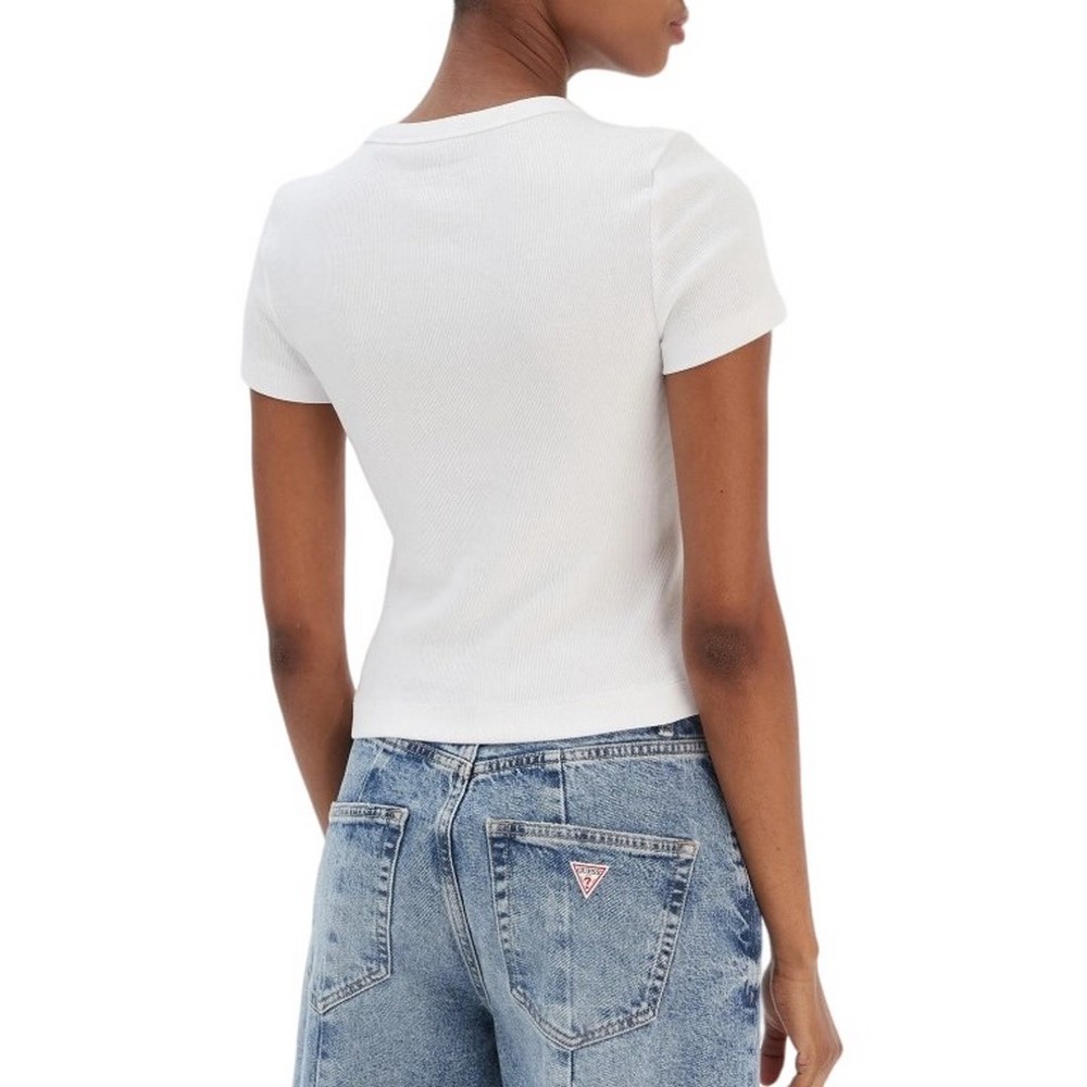 GUESS CN GUESS STUDS SCRIPT ΤΟΠ ΓΥΝΑΙΚΕΙΟ WHITE