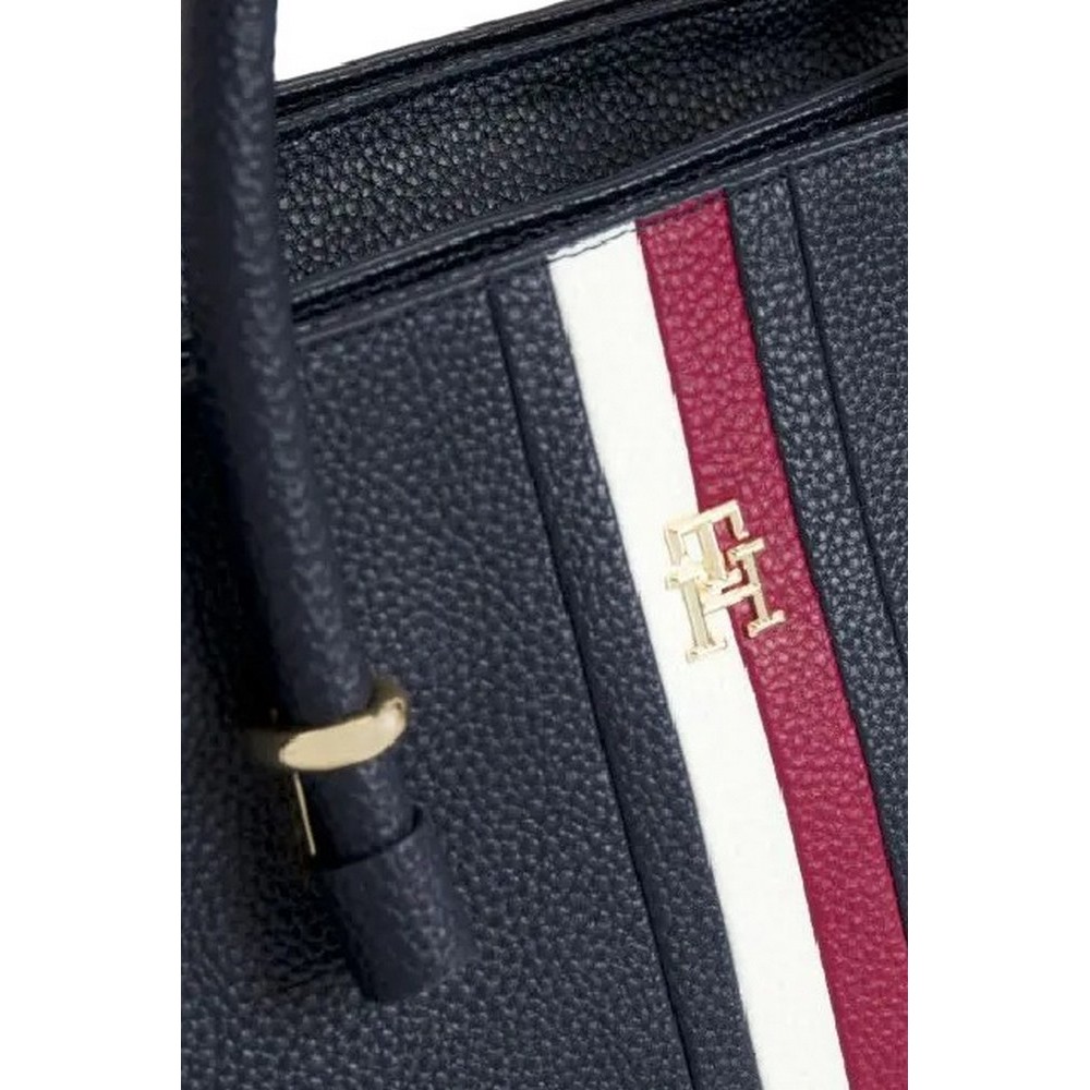 TOMMY HILFIGER TH EMBLEM SATCHEL CORP ΤΣΑΝΤΑ ΓΥΝΑΙΚΕΙΑ NAVY