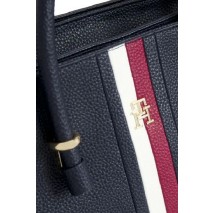 TOMMY HILFIGER TH EMBLEM SATCHEL CORP ΤΣΑΝΤΑ ΓΥΝΑΙΚΕΙΑ NAVY