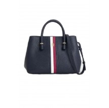 TOMMY HILFIGER TH EMBLEM SATCHEL CORP ΤΣΑΝΤΑ ΓΥΝΑΙΚΕΙΑ NAVY