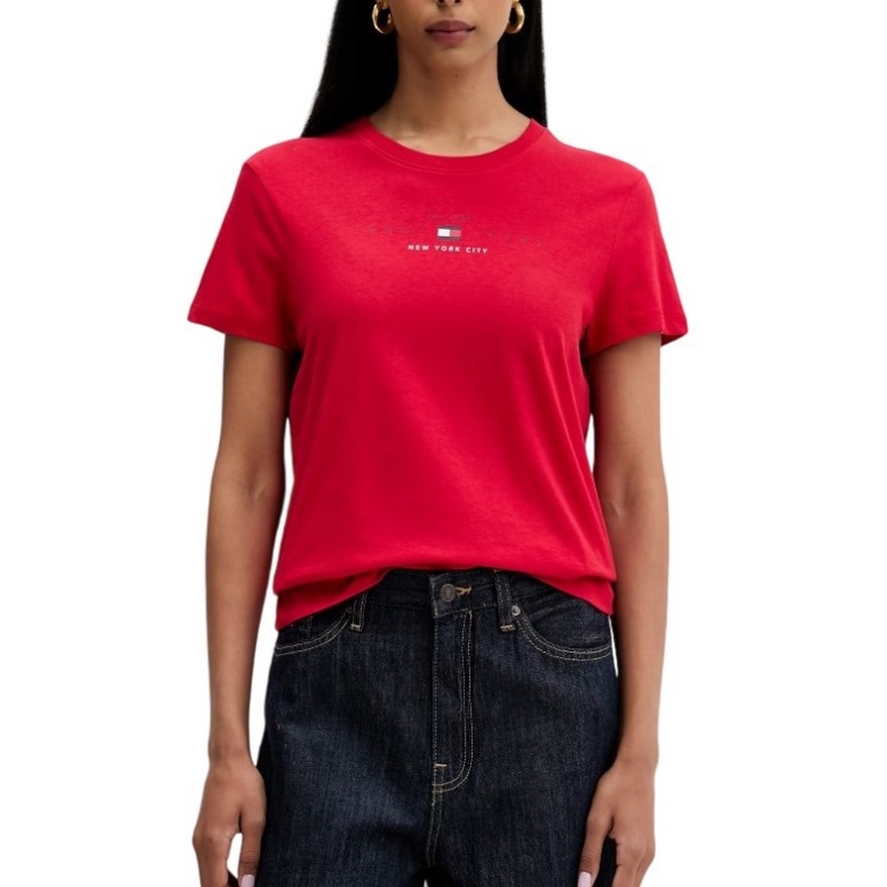 TOMMY JEANS REG US LINEAR T-SHIRT ΜΠΛΟΥΖΑ ΓΥΝΑΙΚΕΙΑ RED