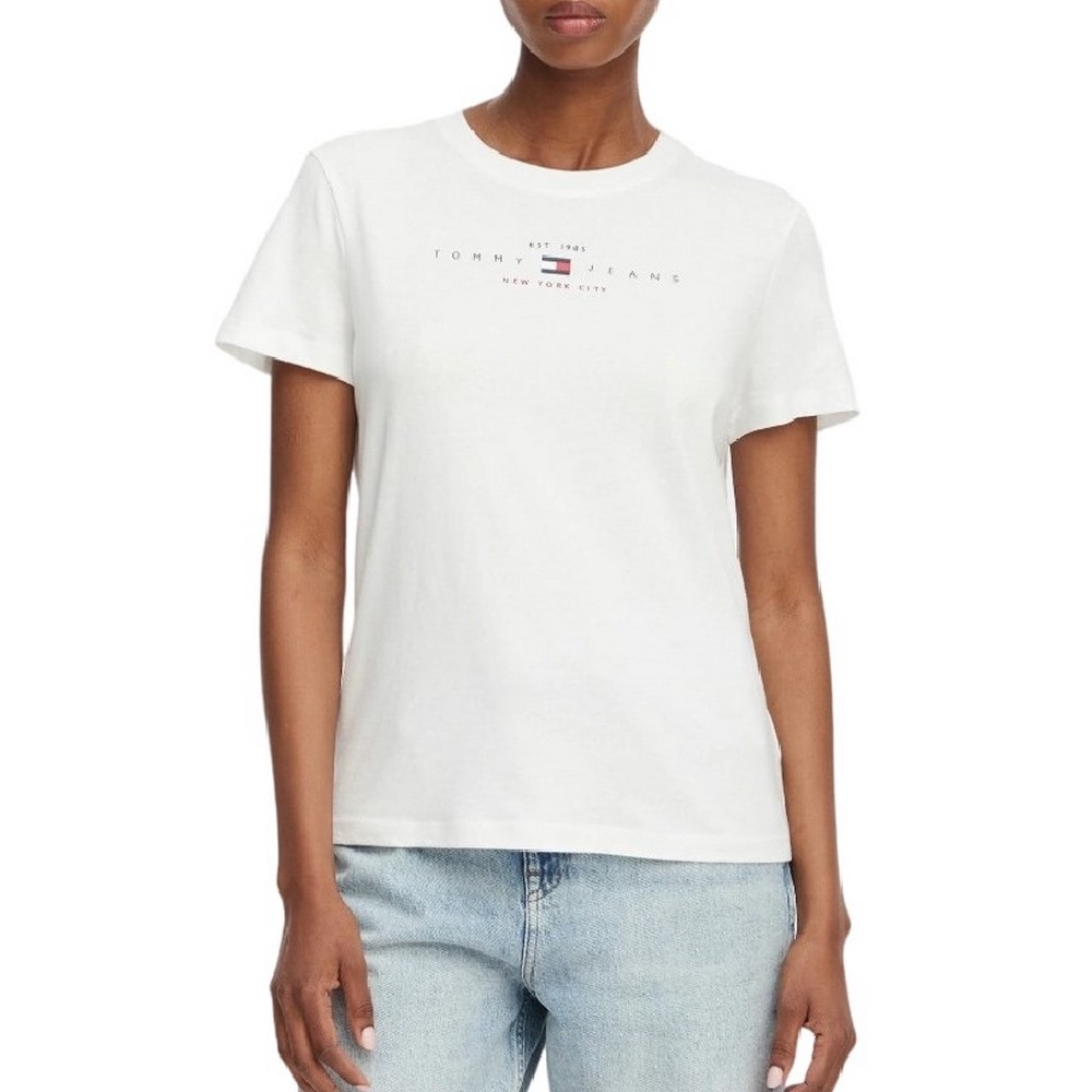 TOMMY JEANS REG US LINEAR T-SHIRT ΜΠΛΟΥΖΑ ΓΥΝΑΙΚΕΙΑ ECRU