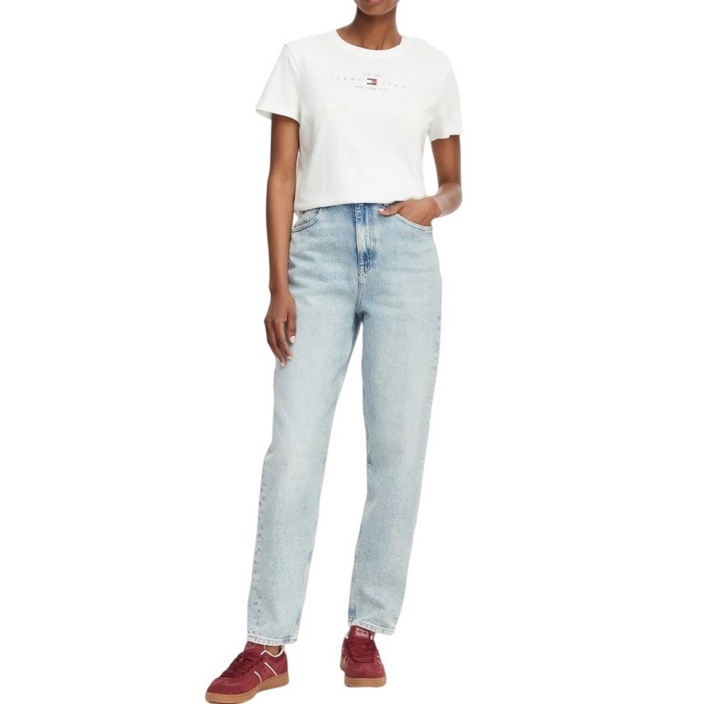 TOMMY JEANS REG US LINEAR T-SHIRT ΜΠΛΟΥΖΑ ΓΥΝΑΙΚΕΙΑ ECRU