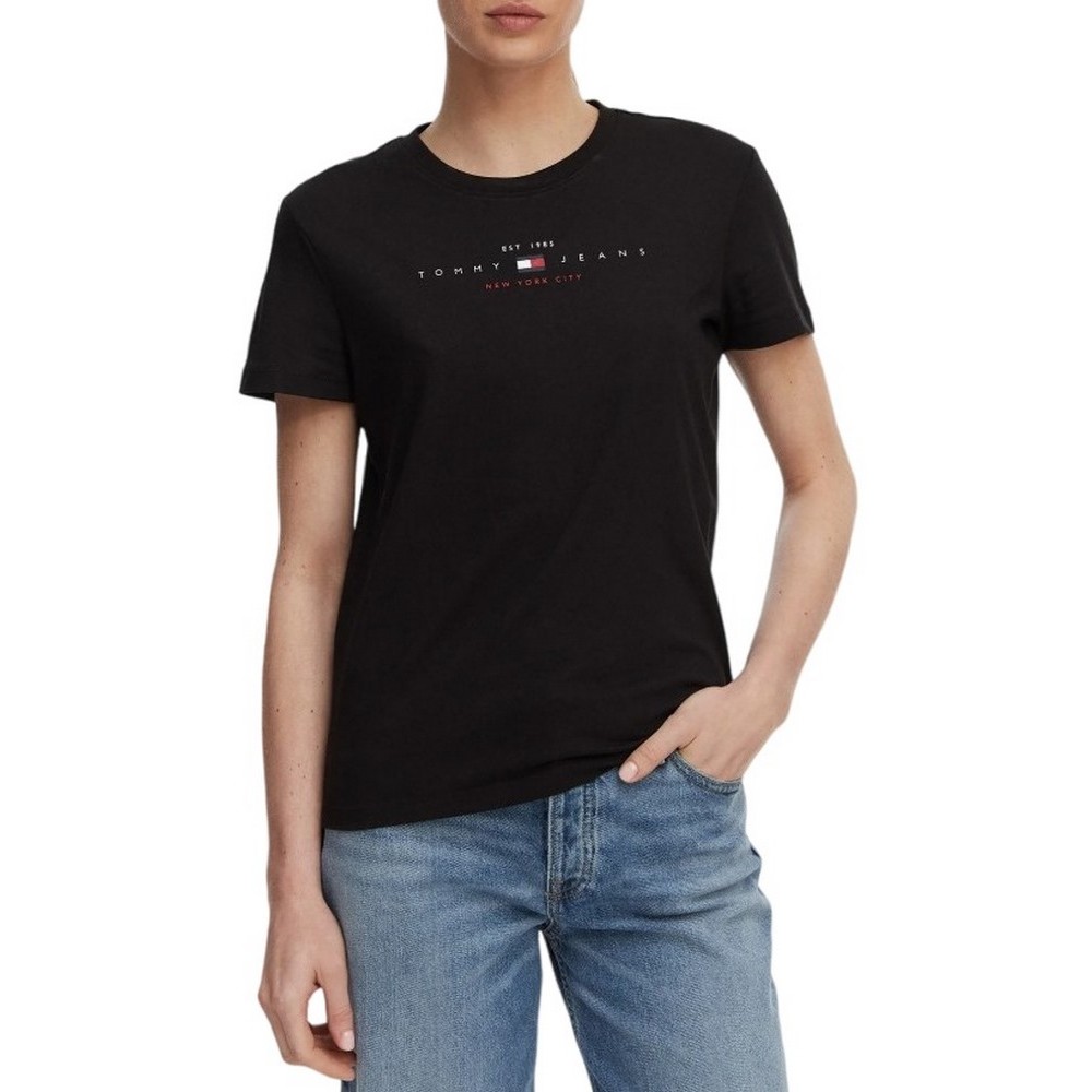 TOMMY JEANS REG US LINEAR T-SHIRT ΜΠΛΟΥΖΑ ΓΥΝΑΙΚΕΙΑ BLACK