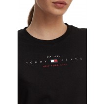 TOMMY JEANS REG US LINEAR T-SHIRT ΜΠΛΟΥΖΑ ΓΥΝΑΙΚΕΙΑ BLACK