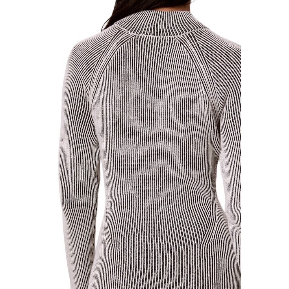 CALVIN KLEIN JEANS BICOLOR RIB ZIP UP DRESS ΦΟΡΕΜΑ ΠΛΕΚΤΟ ΓΥΝΑΙΚΕΙΟ BLACK/WHITE