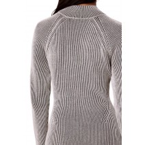 CALVIN KLEIN JEANS BICOLOR RIB ZIP UP DRESS ΦΟΡΕΜΑ ΠΛΕΚΤΟ ΓΥΝΑΙΚΕΙΟ BLACK/WHITE