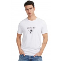 GUESS SS CN GUESS GEO TRIANGLE T-SHIRT ΑΝΔΡΙΚΟ WHITE