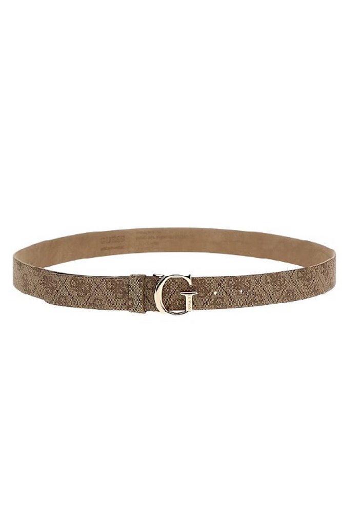 GUESS NOELLE LOGO ADJ PANT BELT ΖΩΝΗ ΓΥΝΑΙΚΕΙΑ BEIGE