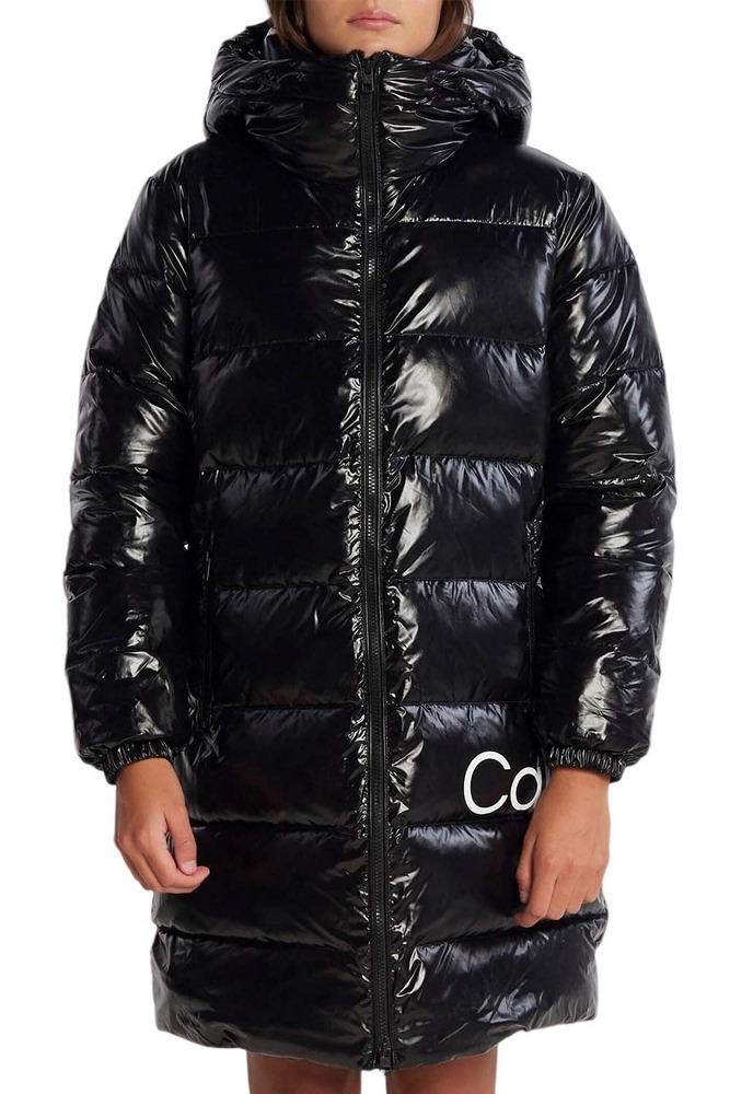 CALVIN KLEIN SHINY LONG FITTED JACKET ΜΠΟΥΦΑΝ ΓΥΝΑΙΚΕΙΟ BLACK