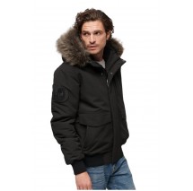 SUPERDRY D1 OVIN EVEREST HOODED PUFFER BOMBER ΜΠΟΥΦΑΝ ΑΝΔΡΙΚΟ BLACK