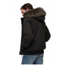 SUPERDRY D1 OVIN EVEREST HOODED PUFFER BOMBER ΜΠΟΥΦΑΝ ΑΝΔΡΙΚΟ BLACK