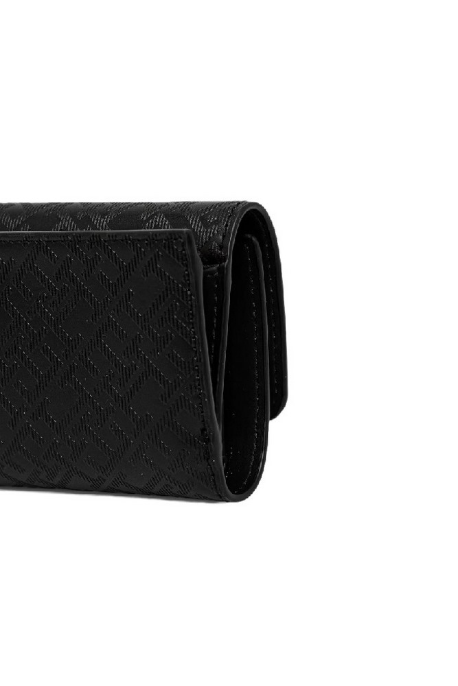 TOMMY HILFIGER DISTINCT TRIFOLD WALLET MONO ΠΟΡΤΟΦΟΛΙ ΓΥΝΑΙΚΕΙΟ BLACK