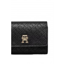 TOMMY HILFIGER DISTINCT TRIFOLD WALLET MONO ΠΟΡΤΟΦΟΛΙ ΓΥΝΑΙΚΕΙΟ BLACK