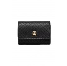 TOMMY HILFIGER DISTINCT TRIFOLD WALLET MONO ΠΟΡΤΟΦΟΛΙ ΓΥΝΑΙΚΕΙΟ BLACK