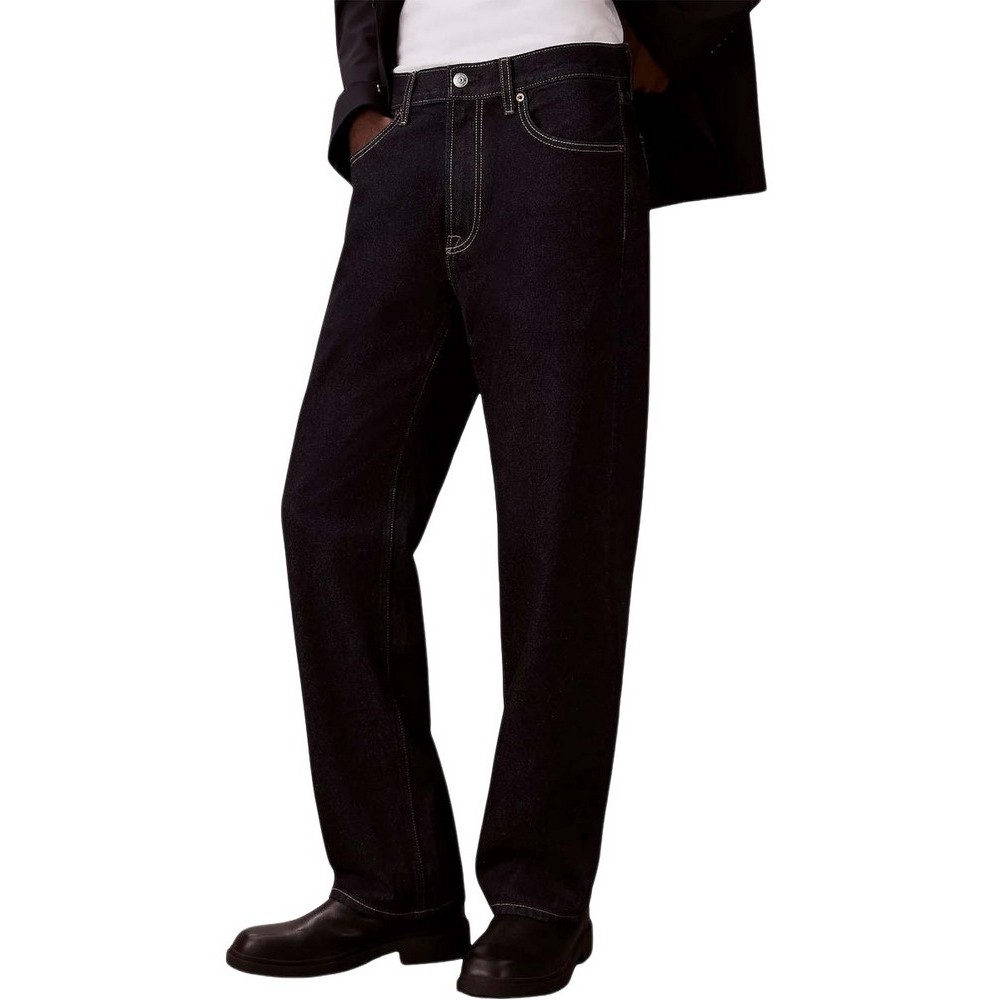 CALVIN KLEIN JEANS 90S STRAIGHT CK CLASSIC RINSE ΤΖΙΝ ΠΑΝΤΕΛΟΝΙ ΑΝΔΡΙΚΟ DENIM DARK