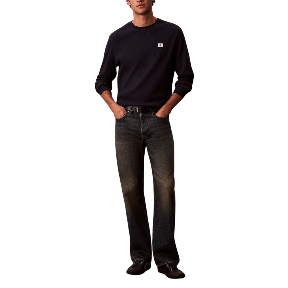 CALVIN KLEIN JEANS WAFFLE BADGE CREWNK TEE ΜΠΛΟΥΖΑ ΑΝΔΡΙΚΗ DARK NAVY