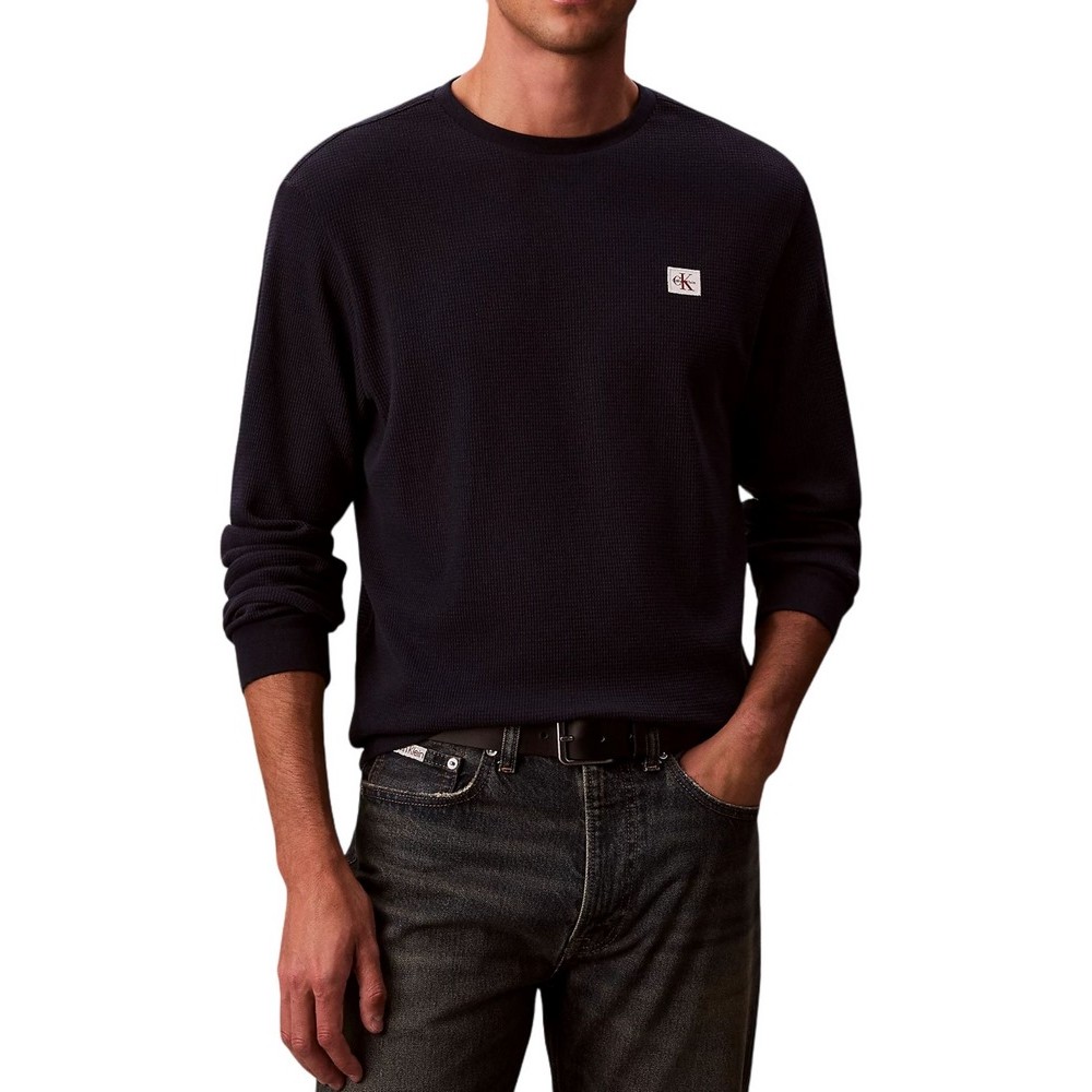 CALVIN KLEIN JEANS WAFFLE BADGE CREWNK TEE ΜΠΛΟΥΖΑ ΑΝΔΡΙΚΗ DARK NAVY