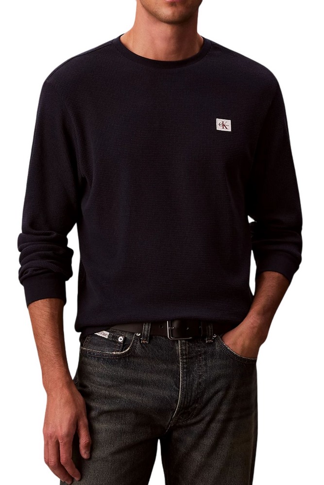 CALVIN KLEIN JEANS WAFFLE BADGE CREWNK TEE ΜΠΛΟΥΖΑ ΑΝΔΡΙΚΗ DARK NAVY