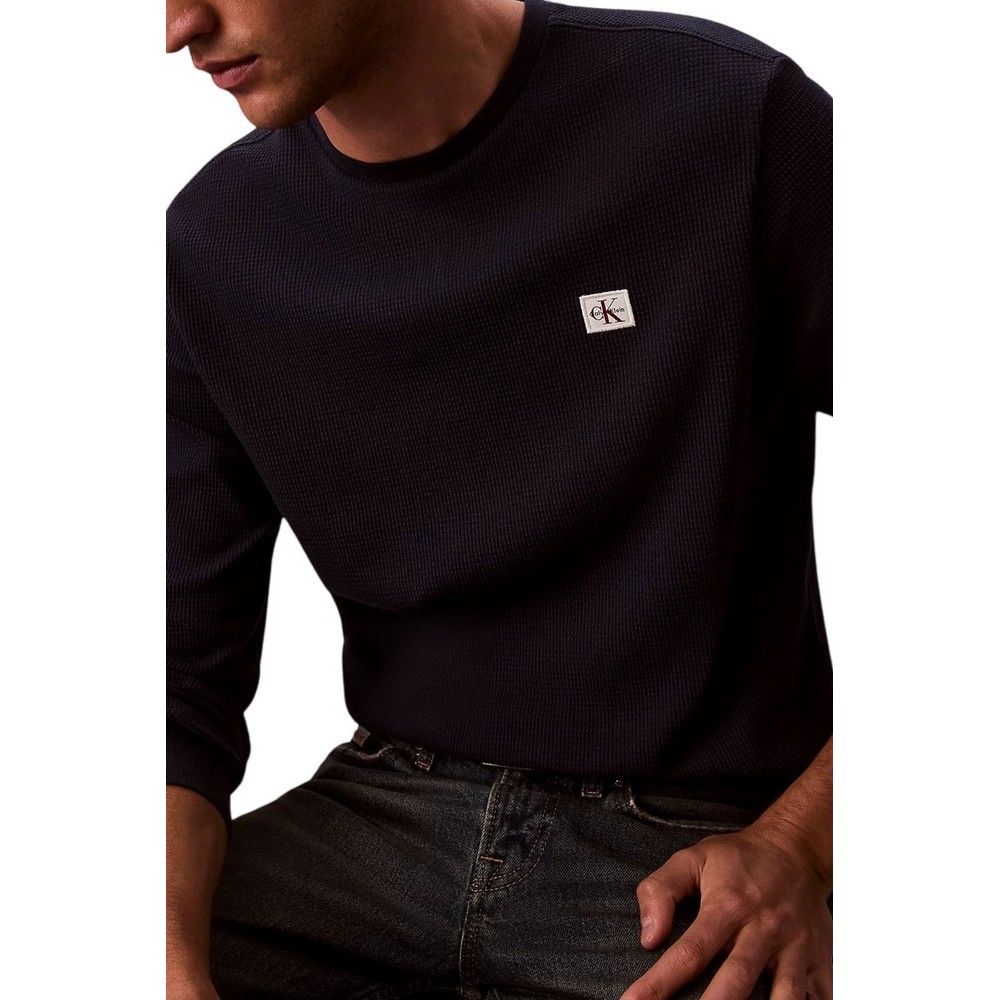 CALVIN KLEIN JEANS WAFFLE BADGE CREWNK TEE ΜΠΛΟΥΖΑ ΑΝΔΡΙΚΗ DARK NAVY