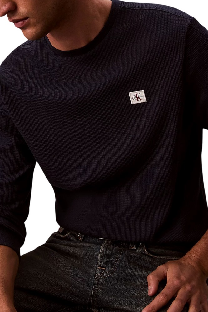CALVIN KLEIN JEANS WAFFLE BADGE CREWNK TEE ΜΠΛΟΥΖΑ ΑΝΔΡΙΚΗ DARK NAVY