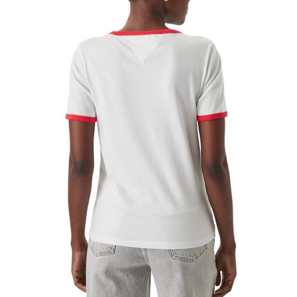 TOMMY JEANS REG NOVELTY RINGER EXT T-SHIRT ΜΠΛΟΥΖΑ ΓΥΝΑΙΚΕΙΑ ECRU