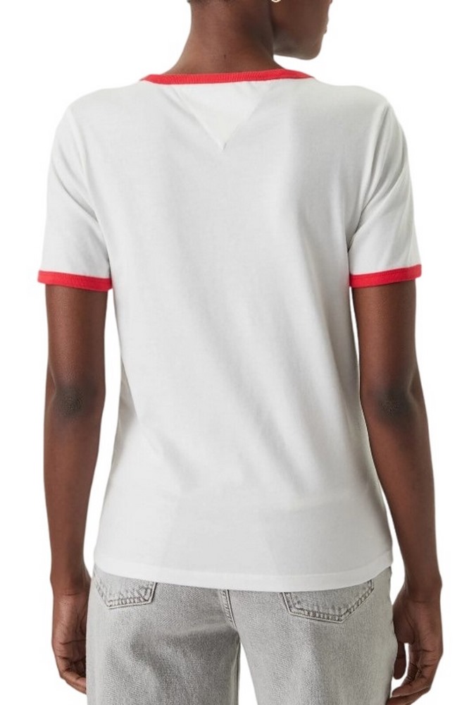 TOMMY JEANS REG NOVELTY RINGER EXT T-SHIRT ΜΠΛΟΥΖΑ ΓΥΝΑΙΚΕΙΑ ECRU