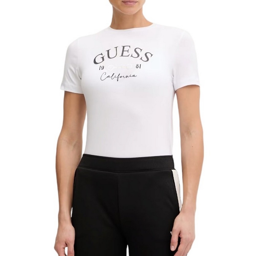 GUESS BEATRIZ CN T-SHIRT ΜΠΛΟΥΖΑ ΓΥΝΑΙΚΕΙΑ WHITE